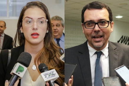 Os deputados Janaina Riva e Ldio Cabral, que discutiram em sesso plenria nesta quinta-feira