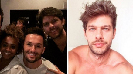 Diego Hypolito com Daiane dos Santos e o namorado, Marcus Duarte 