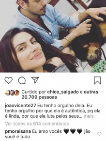 Ana Morais deixa coment�rio em post de Jo�o Vicente