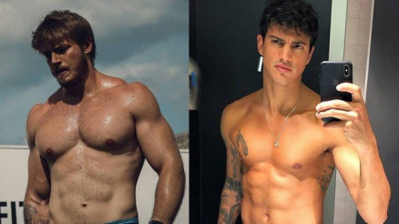 Grazi de olho no atleta Kaique Cerveny e no modelo Leonardo Brum 