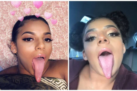 Mikayla Saravia, 21, tem lngua de 15 centmetros e cobra valores prximos a R$ 12 mil por cada postagem no Instagram