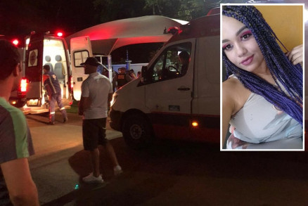 Aline Gomes de Souza (no detalhe), chegou a ser socorrida pelo Samu, mas morreu ainda no local