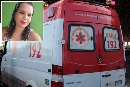 O Samu foi acionado para socorrer Nielly Cristian (no detalhe), mas ela no resistiu e morreu no local