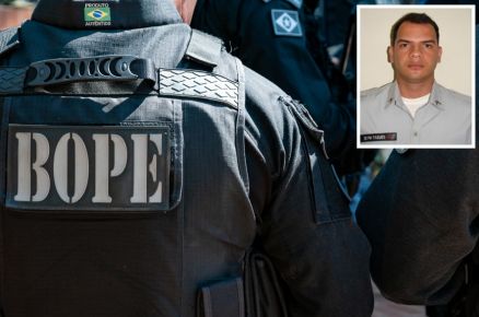 O soldado Oacy da Silva Taques Neto (detalhe), que morreu em troca de tiros com o Bope
