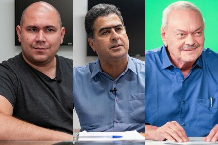 Os candidatos a prefeito de Cuiab Ablio Junior, Emanuel Pinheiro e Roberto Frana: nmeros do Ibope