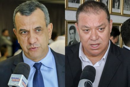 Os candidatos a reeleio, vereadores Renivaldo Nascimento e Toninho de Souza