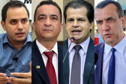 Os vereadores Diego Guimares, Marcrean Santos, Adevair Cabral e Renivaldo Nascimento: disputa pela Mesa Diretora