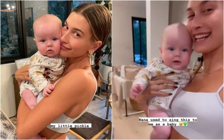 Hailey Bieber canta tpica cantiga brasileira  sobrinha 