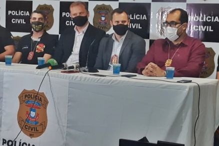 A entrevista coletiva em que a Pol�cia divulgou resultado da investiga��o