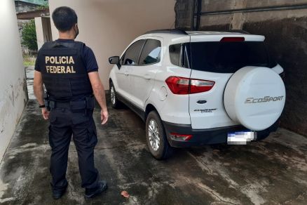 O veculo Eco Sport apreendido na manh desta segunda-feira