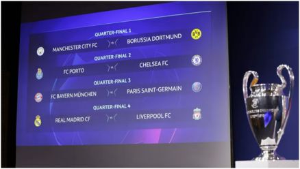 O sorteio definiu os confrontos das quartas de final da Liga dos Campees