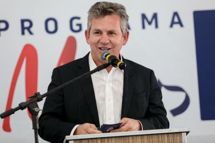 O governador Mauro Mendes, que fez o anncio hoje