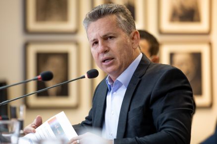 O governador Mauro Mendes: obras do BRT