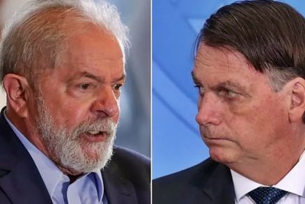 Os candidatos a presidente Lula e Bolsonaro