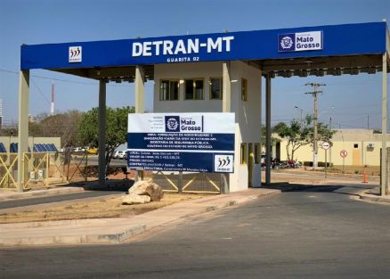 Guarita de entrada 2 da sede do Detran-MT, em Cuiab 
