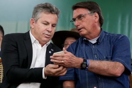 O governador Mauro Mendes e o ex-presidente Jair Bolsonaro