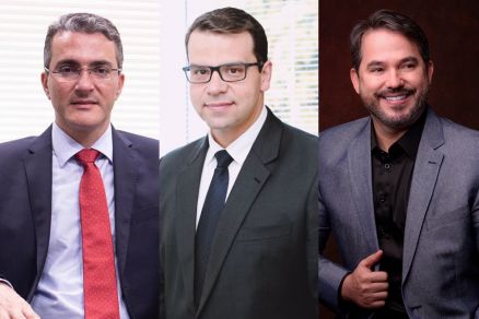 Os advogados Abel Sguarezi, Armando Biancardini e  Estquio Incio