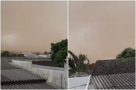 O sol desapareceu e a poeira marrom tomou conta do cu