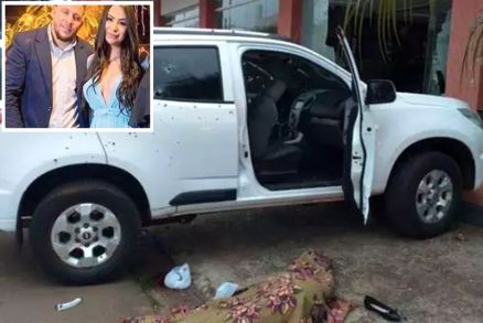 O agente antidrogas Carlos Gustavo Rodriguez, que foi morto no ano passado, com sua ex Mirna Keldryn Romero Lesme
