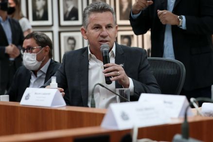 O governador Mauro Mendes, que defendeu diplomacia internacional
