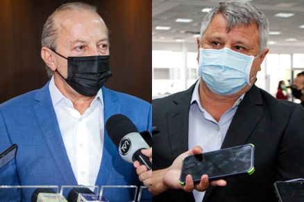 O vice-governador Otaviano Pivetta e o prefeito interino Jos Stopa