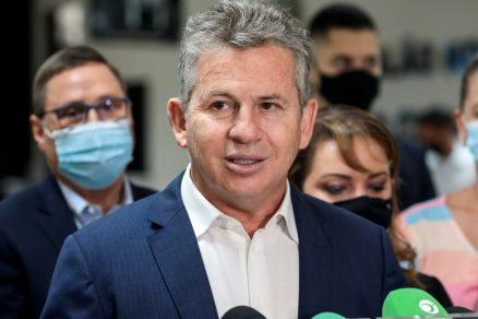 O governador Mauro Mendes, que anunciou o concurso na rea de Segurana