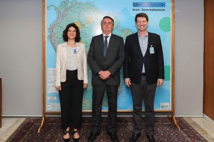 O empresrio e produtor rural Odlio Balbinotti Filho e o presidente Jair Bolsonaro: encontro em Braslia