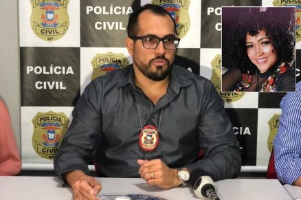 O delegado Marcel Oliveira comentou o assassinato de Ana Paula (detalhe) e do seu companheiro 