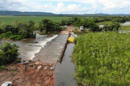 O volume de gua na barragem de Confresa chegou em nvel de alerta