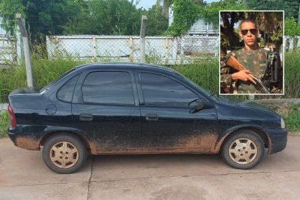 O Corsa que teria sido usado pelos autores do homicdio