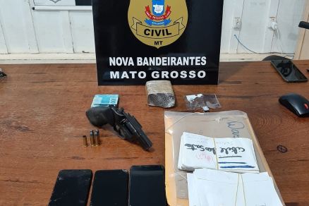Itens encontrados com suspeito durante abordagem policial 