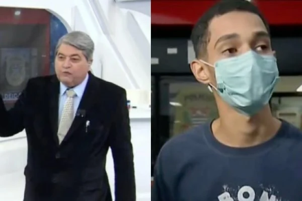 O apresentador se irritou com o rapaz no programa ao vivo