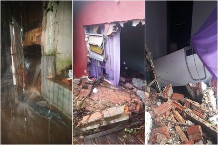 A casa da dona Elizabeth ficou com trs cmodos destrudos