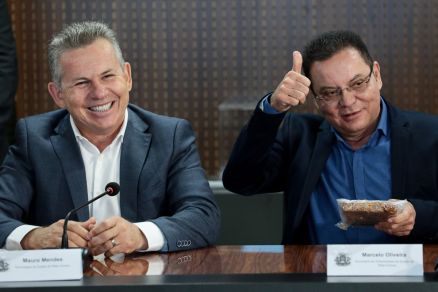 O governador Mauro Mendes e o deputado Eduardo Botelho