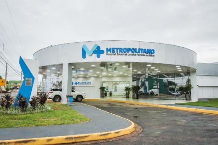A fachada do Hospital Metropolitano de Vrzea Grande