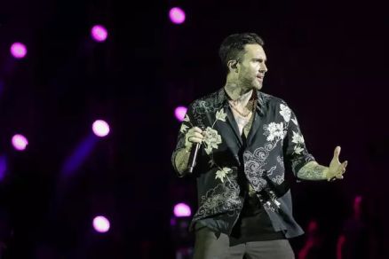 A banda Maroon 5 durante apresentao no Allianz Parque