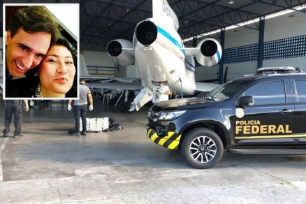Rowles Magalhes e a ex-namorada Nelma Kodama (detalhe): presos pela PF