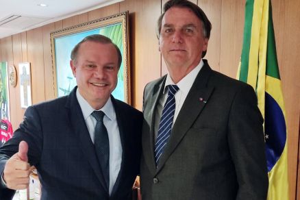 O senador Wellington Fagundes e o ex-presidente Jair Bolsonaro