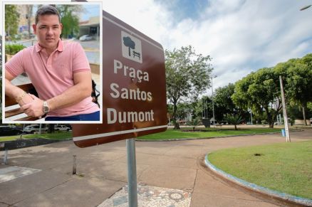 O empresrio  Ricardo Arruda (no detalhe), que foi assaltado na Praa Santos Dumont