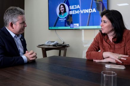 A senadora Simone Tebet, que se encontrou com o governador nesta tarde
