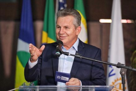 O governador Mauro Mendes, que falou sobre possibilidade de ter membros da esquerda em seu palanque