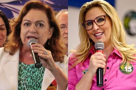 A ex-reitora da UFMT Maria Lcia e a primeira-dama Mrcia Pinheiro