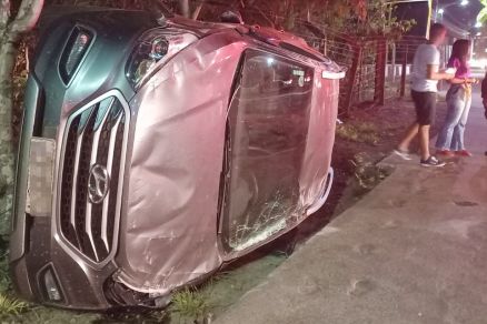 O Hyundai ix35 envolvido no acidente, que ocorreu ontem  noite