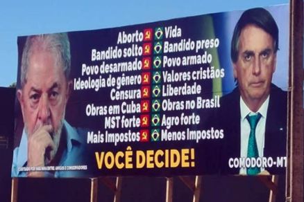 Outdoor em Comodoro com ataques a Lula: criminalidade e censura