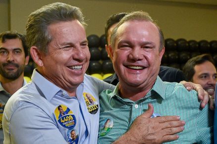 O senador Wellington Fagundes e o governador Mauro Mendes, que poderão formar chapa segundo Abilio Brunini