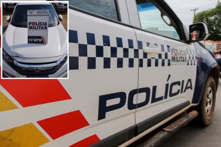 Bandidos levaram o Honda Civic (no detalhe) da v�tima