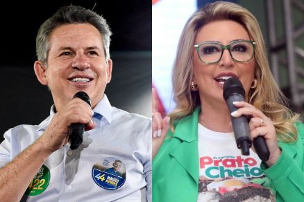 O governador Mauro Mendes e a primeira-dama Mrcia Pinheiro: vitria e rejeio