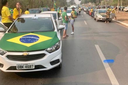 Concentrao para o ato em prol do governo Bolsonaro em Cuiab
