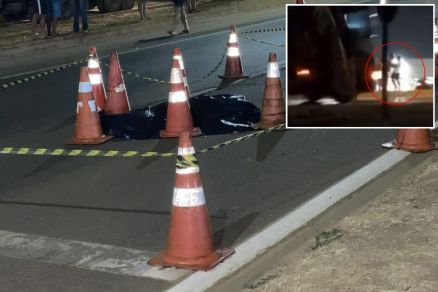 Osmar Eduardo Martins ficou cado na via aps ser atropelado por trs veculos 