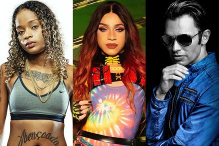 MC Drika, Kaya Conky e William Naraine - vocalista do grupo Double You